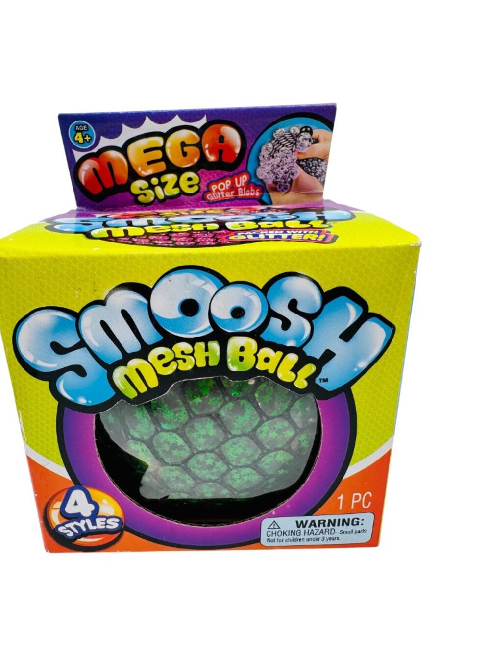 Mega Size Smoosh Ball (Green Stars)Glitter Stress Toy Age 4+